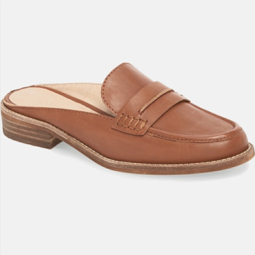 Madewell Elinor Loafer Mule English saddle beow size 6.5